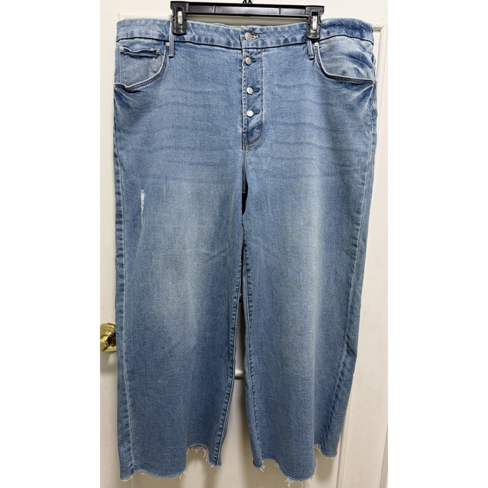 TIME and TRU Denim Jeans Women's Size 20 High-Rise Wide Leg Button Fly Stretch